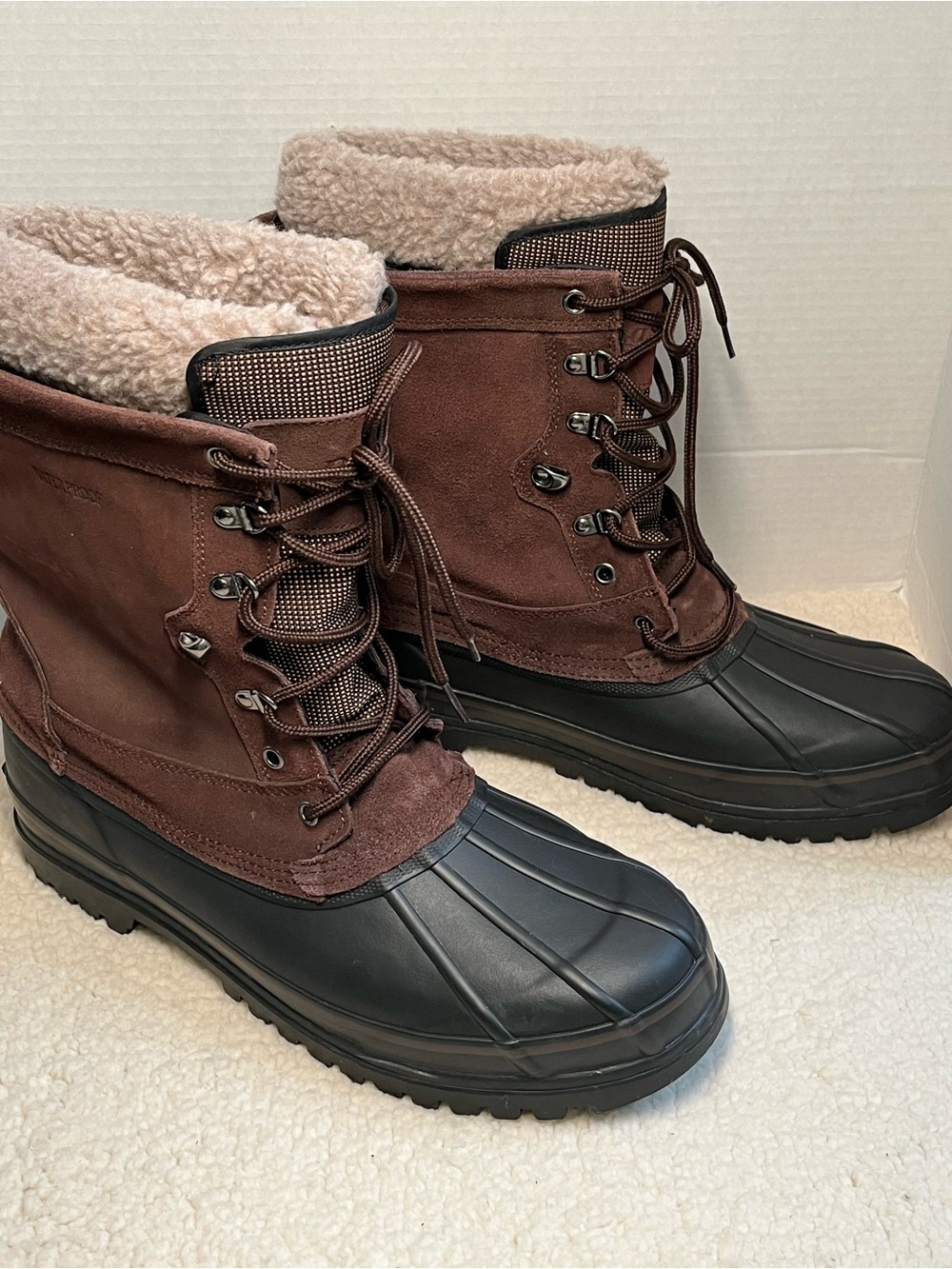 GH Bass & Co Vulture Men's Winter Duck Boots Size 12 Waterproof Suede Brown